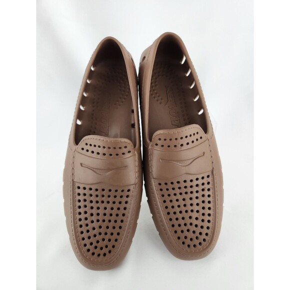 Floafers Mens Size 10 Country Club Driver Moc Water Boat Loafer Brown Shoes - Picture 2 of 8